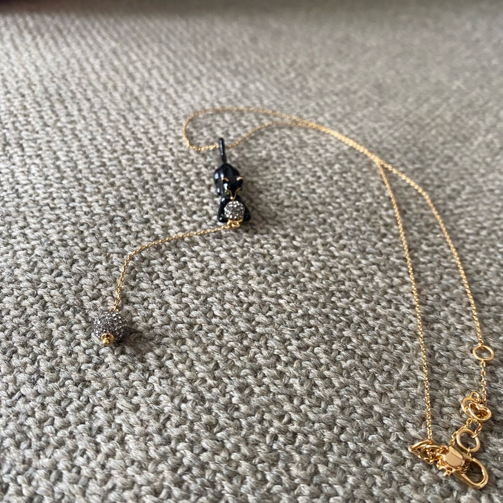 Kate spade black cat necklace